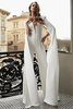 Combinaison de mariée col V en crêpe élastique détail zip Robes de mariée