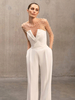 Combinaison de mariée Cou original en tulle détail zip Robes de mariée