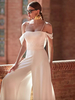 Combinaison de mariée en tissu satiné longueur au sol