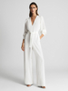 Combinaison de mariée tenue marigae combi-pantalon ivoire col V manche longue
