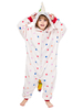 Combinaison de toilette facile en flanelle pour enfant; Licorne blanche Déguisements Halloween