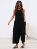 Combinaison femme 2021 poches en mélange de coton couleur unie sans manches dété combinaison décontractée
