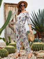 Combinaison Femme Abricot Bateau Cou Demi Manches Polyester Tenue Dété Une Pièce