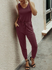 Combinaison femme col en U sans manches en coton mélangé combinaison dété
