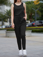 Combinaison femme Jewel Neck sans manches Summer One Piece Outfit
