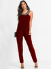 Combinaison Femme Vêtements de Travail Strass Combinaison Sans Manches