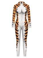 Combinaison Halloween zentai Combinaison Léopard Femme Justaucorps Squelette Halloween Effrayant Lycra Spandex Catsuit