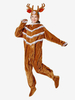 Combinaison Kigurumi Pyjamas Noël Adulte Café Marron Chapeau Combinaison Déguisement