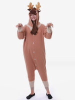 Combinaison Kigurumi Pyjamas Noël Adulte Café Marron Polyester Déguisement Enfant Costumes