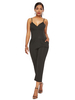 Combinaison noire bretelles col sans manches passepoil polyester extensible maigre tenue dété une pièce