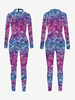 Combinaison sexy pour femme en lycra et élasthanne à imprimé écailles de poisson