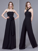 Combinaison soirée noir en chiffon bustier longueur au sol