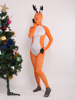 Combinaison Zentai pour adultes en lycra et élasthanne orange sexy en forme de renne