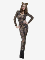 Combinaison zentai sexy à imprimé léopard pour femme