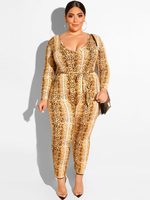 Combinaisons Longs Grande Taille Imprimés Femmes Moulants à Col Décolleté en U avec Manches Longues Coupe Cintrée à Lacets Multicolores Eté Sexy