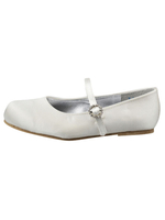 Concises chaussures ivoires de mariage pour filles plates de style ballet
