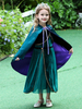 Congelen anna cape enfants cosplay Cape cape vert sombre satiné enfants costumes de cosplay