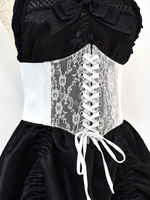 Corset Accessoires Gothique Lolita Blanc Polyester Dentelle Divers
