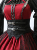 Corset classique Lolita à boucle métallique Bustier Lolita noir à lacets en jacquard Déguisements Halloween