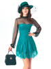 Corset Dress 2-Piece Lace-up Classic Women Corset And Sheer Top