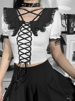 Corset lolita pour femme coton blanc