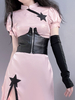 Corset Noir Accessoires Lolita Noirs Cuir PU Divers