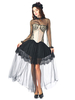 Corset Pettiskirt Ensembles Avec Manches Longues Top Abricot Lace-up Imprimer 3-Piece Corset Robe Pour Femme Pour Les Femmes