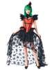 Corsets Robe Femmes Corset Overbust Rouge Et Jupe Haute Basse Avec Ras Du Cou Costumée Robe De Soirée