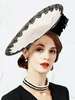 Cosplay Chapeau pour femme en lin écru blanc de fête chapeau Déguisements Halloween
