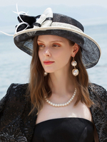 Cosplay Chapeau pour femme en lin noir de fêtes de film chapeau Déguisements Halloween