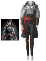 Cosplay Costume dans Assassins Creed en tissu uniforme gris foncé Pantalons%26Cummerbund%26ceinture%26Chemise%26Gilet%26Cravate Déguisements Halloween