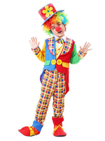 cosplay costume de cirque clown de fêtes chapeau en fibre polyester en polyester rouge pour enfants Déguisements Halloween