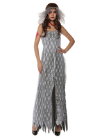 Cosplay Costume De Mariée Fantôme Femmes Robe Grise Costume Déguisement Halloween