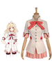 Cosplay Costume en tissu uniforme blanc Jupe&Top&avec cravate Déguisements Halloween