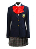 Cosplay Costume en tissu uniforme bleu marine foncé Cravate&Jupe&chaussettes de genou&Manteaux Déguisements Halloween