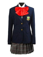 Cosplay Costume en tissu uniforme bleu marine foncé Cravate&Jupe&chaussettes de genou&Manteaux Déguisements Halloween
