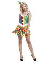 cosplay de cirque clown Coiffure pour femme en fibre polyester en polyester pour adultes de fêtes jaune Déguisements Halloween