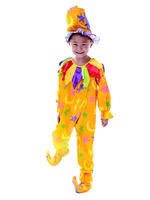 cosplay de cirque clown de fêtes Combinaison en fibre polyester en polyester jaune pour enfants Déguisements Halloween