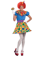 cosplay de cirque clown de fêtes Robe en fibre polyester en polyester bleue pour adultes Déguisements Halloween