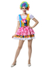 cosplay de cirque clown Robe pour femme en fibre polyester en polyester pour adultes de fêtes rose Déguisements Halloween