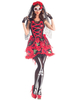 cosplay de jour des morts Corpse Bride impression de Toussaint Ensemble pour femme en polyester en polyester pour adultes rouge Déguisements Halloween