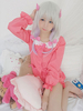 Cosplay en coton mélangé rose Shorts&avec noeud&Top Déguisements Halloween