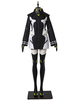 Cosplay en spandex noir Gants&ceinture&chaussettes de genou&Vest&Robe&Shorts&Collier Détachable Déguisements Halloween