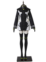 Cosplay en spandex noir Gants&ceinture&chaussettes de genou&Vest&Robe&Shorts&Collier Détachable Déguisements Halloween