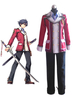 Cosplay en tissu uniforme rouge Cravate&Chemise&Top&Pantalons Déguisements Halloween
