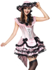 Cosplay sexy de conte rose Robe Tissu de satin Ensemble en mélange poly/coton pour femme pour adultes Déguisements Halloween