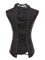 Costume 2021 Noir Steampunk Métal Détails à Lacet Corset Femmes Déguisements Halloween