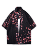 Costume asiatique Kimono Noir Top Motif adulte \