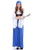 Costume Bière Fille Cosplay Oktoberfest Bleu Femmes Robes Maxi Robes Déguisements Halloween Carnaval