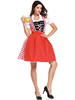 Costume Bière Fille Rouge Robe Oktoberfest Déguisements Halloween